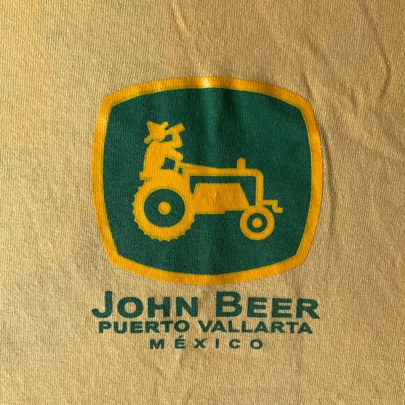 Yazbek Men Short Sleeve T-shirt size 2XL,Yellow,John Beer Puerto Vallarta Mexico - Picture 5 of 8